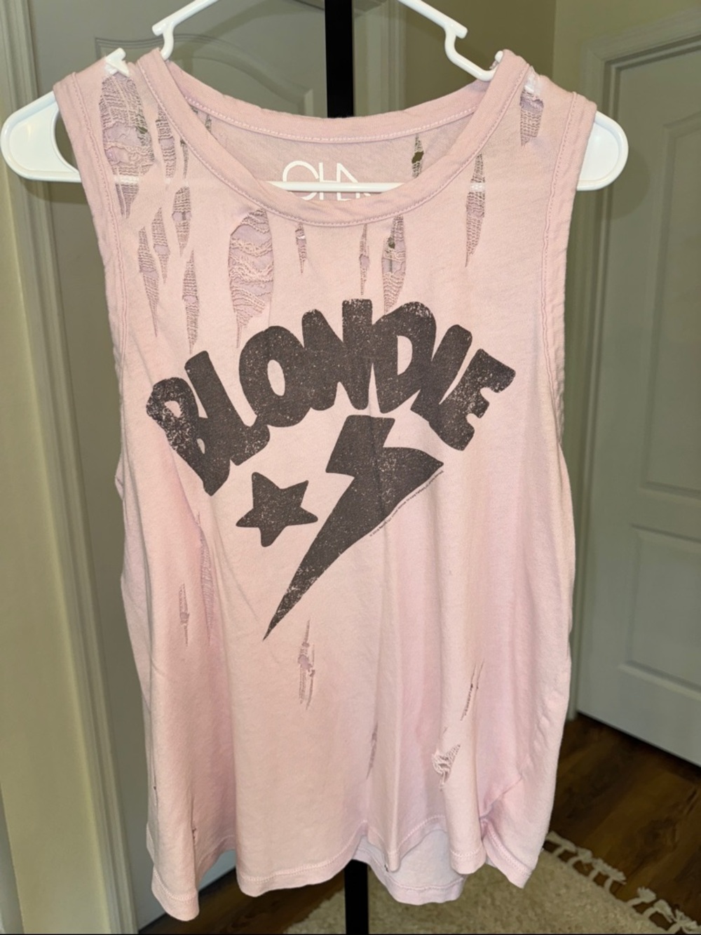 Blonde Distressed Tank by Chaser - SIze L